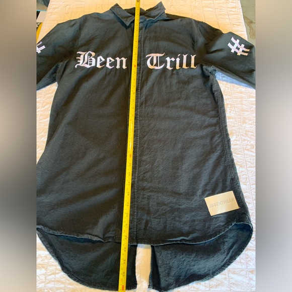 BEEN TRILL Shirt Mens L Black Brushed Cotton Button Up #BEENTRILL# - Picture 8 of 15